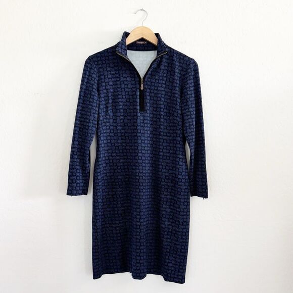 J. McLaughlin Bedford Dress 1/2 Zip Bainbridge Malkata Print Size M - Picture 2 of 9